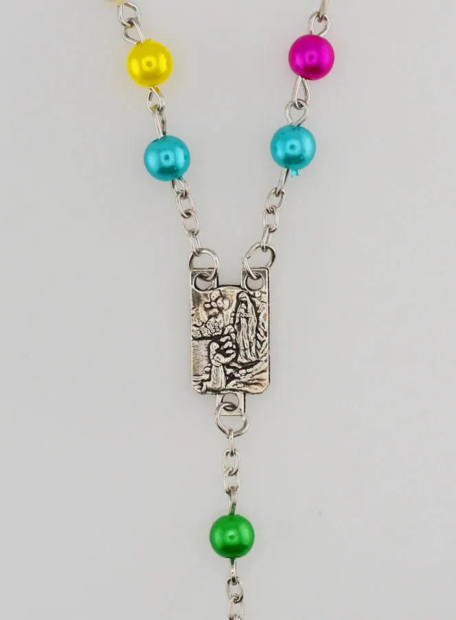 Fashion Rosary with Multicoloured Beads -60cm (pic 4)