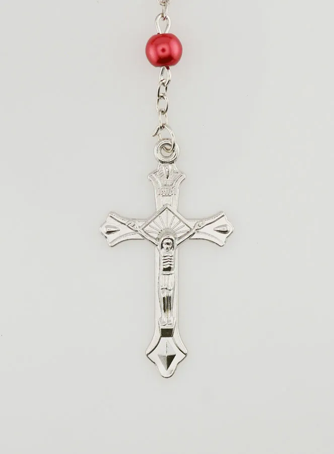 Fashion Rosary with Red Beads -60cm (pic 4)