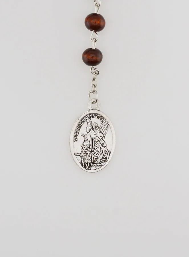 Saint Micheal Rosary Wooden Beads on Chain (pic 3)