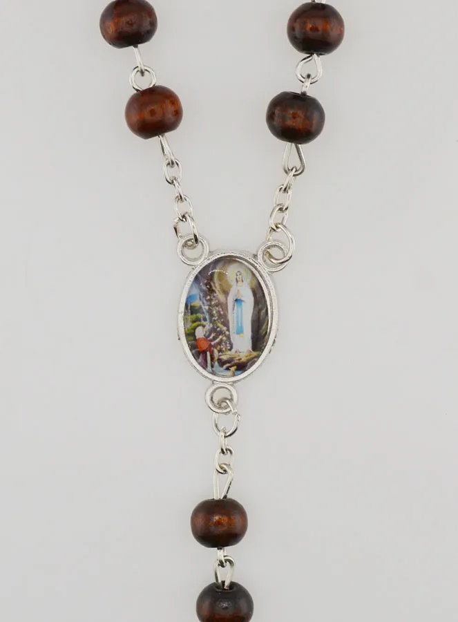 Saint Micheal Rosary Wooden Beads on Chain (pic 4)