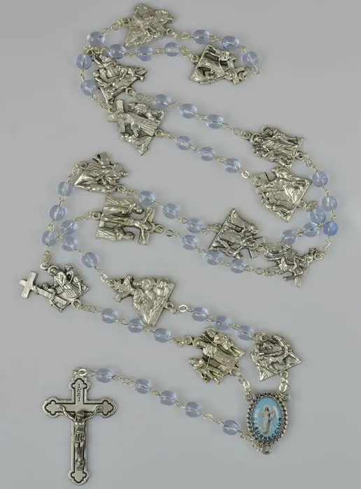 Way of the Cross Rosary with Crystal Beads (pic 2)