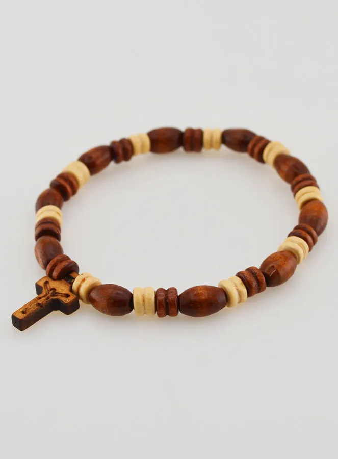 Wood Decade Rosary Bracelet (pic 3)