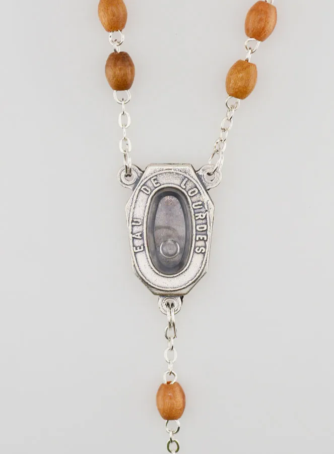 Olive Wood Rosary with Lourdes Water (pic 4)