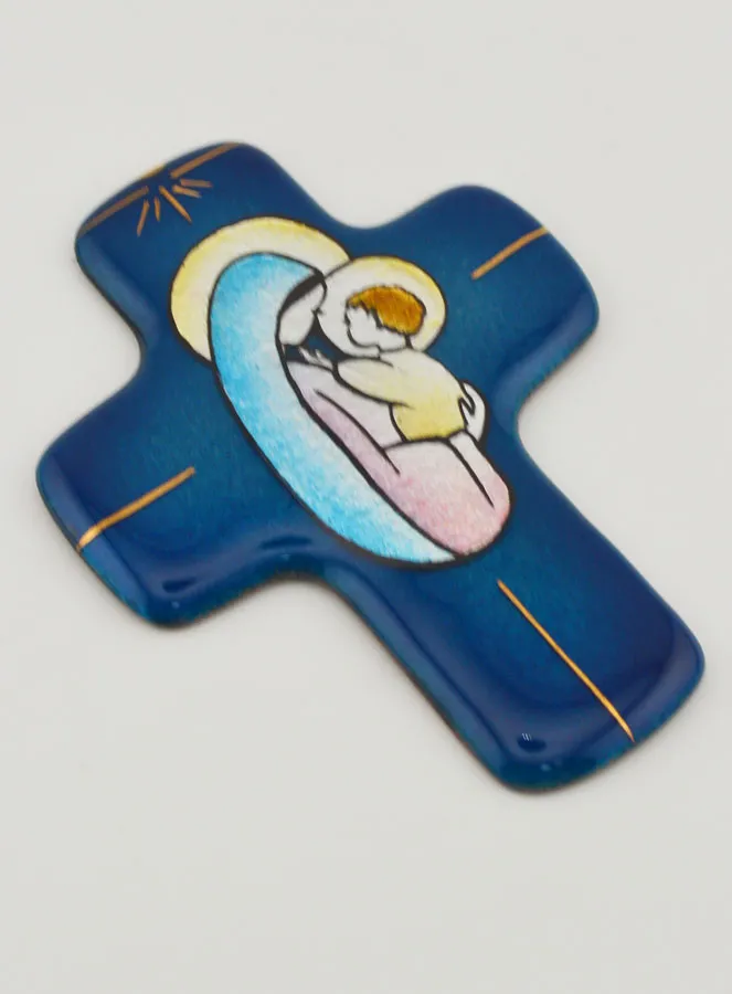 Virgin with Baby Jesus Enamels Cross (pic 3)