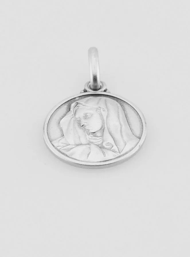 Virgin Mary with Veil 925 Silver Medal (pic 2)