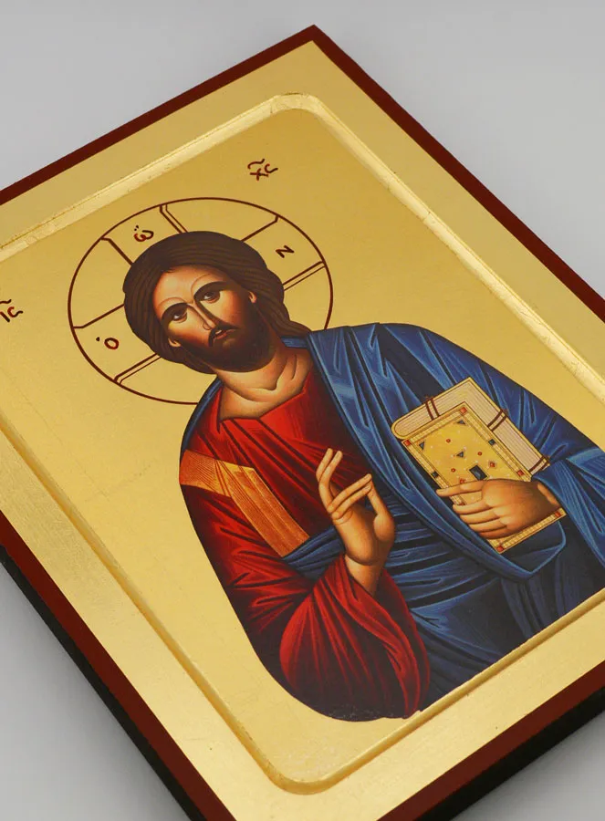 Christ Pantocrator Icon on Gold Leaf (pic 3)