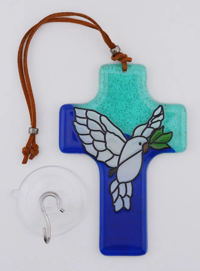 Glass Cross - Holy Spirit - Dove of Peace (pic 3)