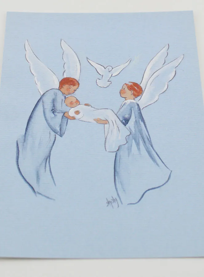 Baptism Picture - Angel & Holy Spirit - 10 x 15 cm (pic 2)