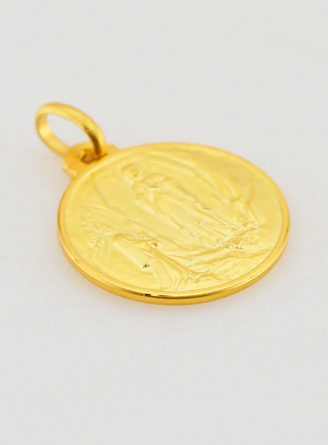 Our Lady of Lourdes Gold Plated Baptism Medal (pic 3)