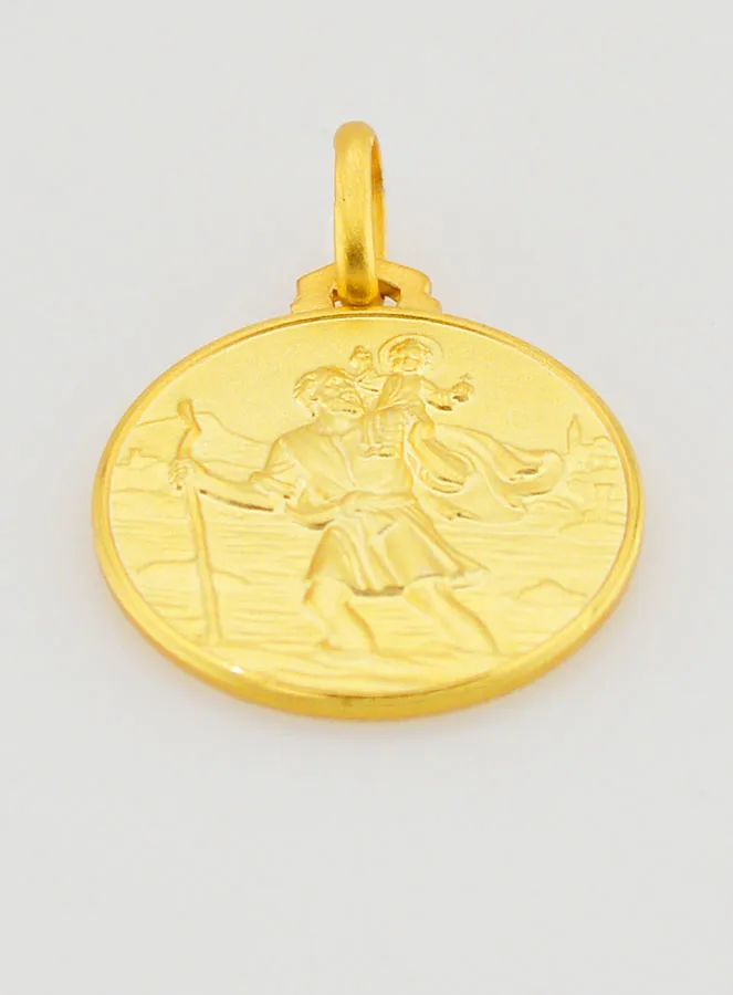 Saint Christopher Gold Plated Baptism Medal (pic 2)