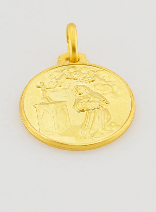 Saint Rita Gold Plated Baptism Medal (pic 2)