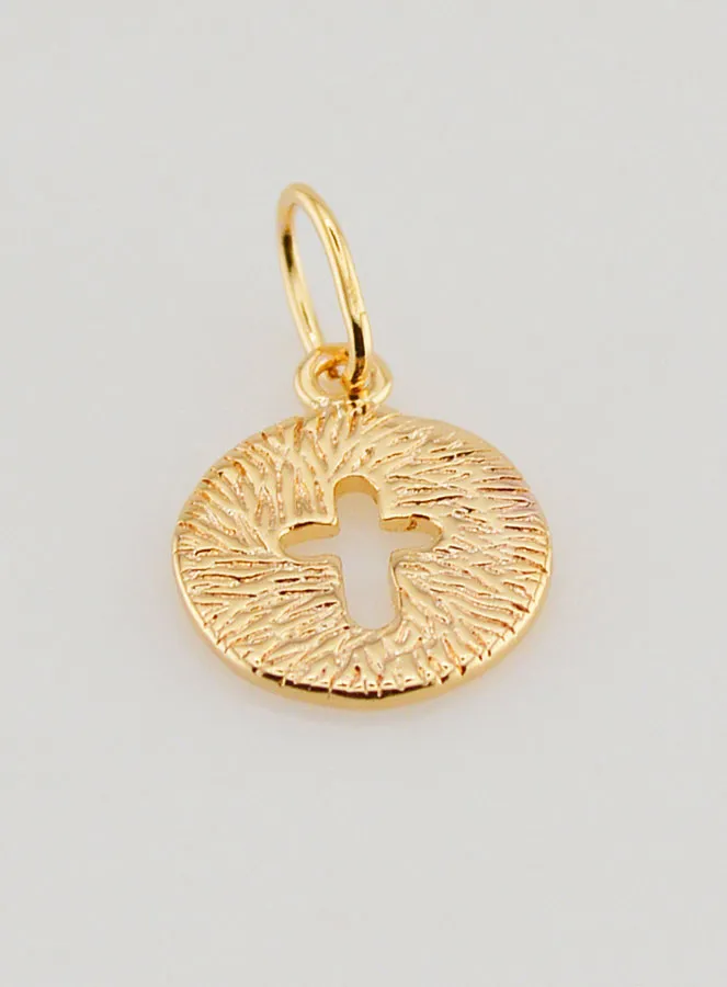 18 Kt Gold Plated Baptism Cross Medal (pic 2)