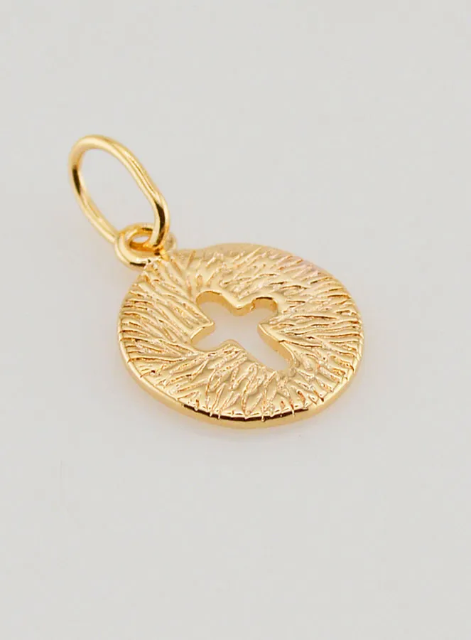 18 Kt Gold Plated Baptism Cross Medal (pic 3)