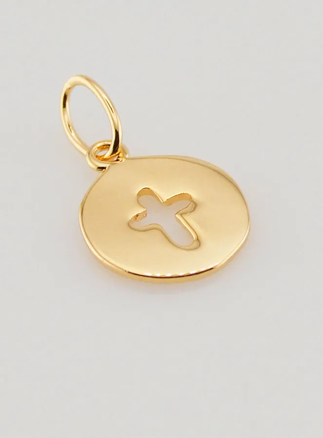 18 Kt Gold Plated Baptism Cross Medal (pic 4)