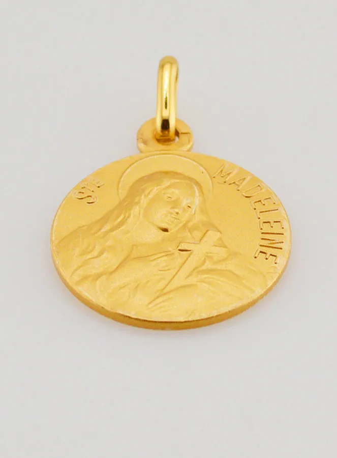 Holy Mary Magdalene Gold Plated Baptism Medal (pic 2)