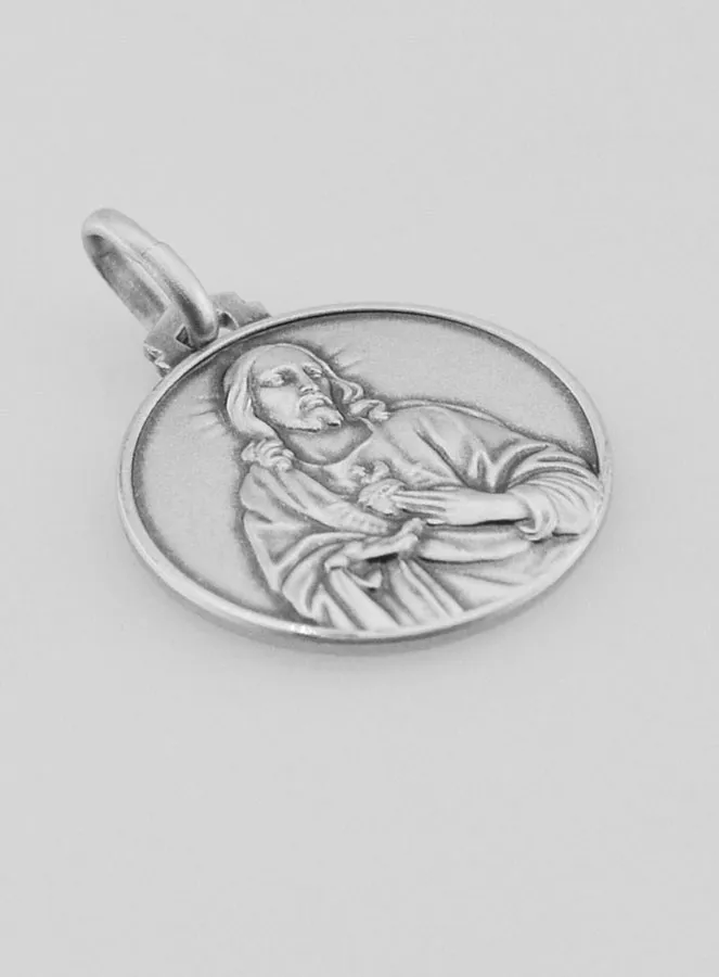 Sacred Heart of Jesus Baptism Silver Medal - 18 mm (pic 3)