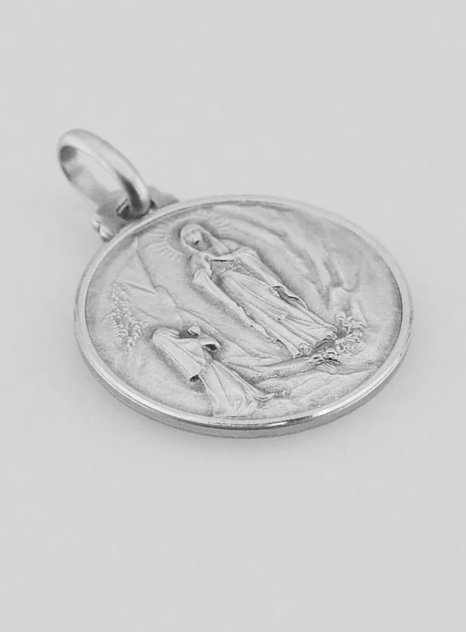 Our Lady of Lourdes Solid Silver Baptism Medal (pic 3)