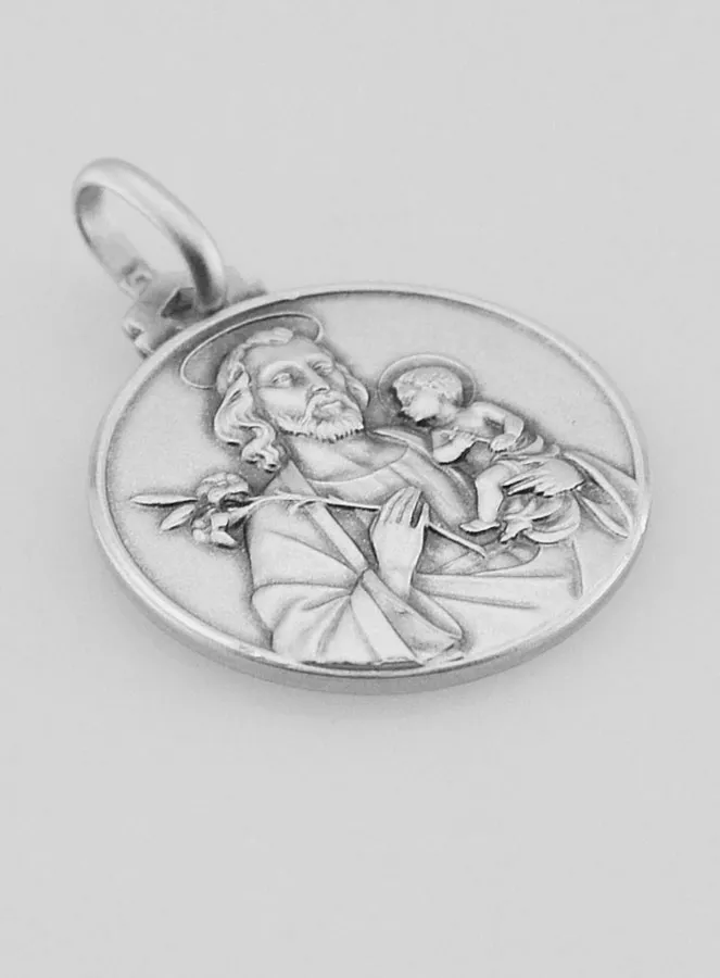 Saint Joseph Solid Silver Baptism Medal (pic 3)