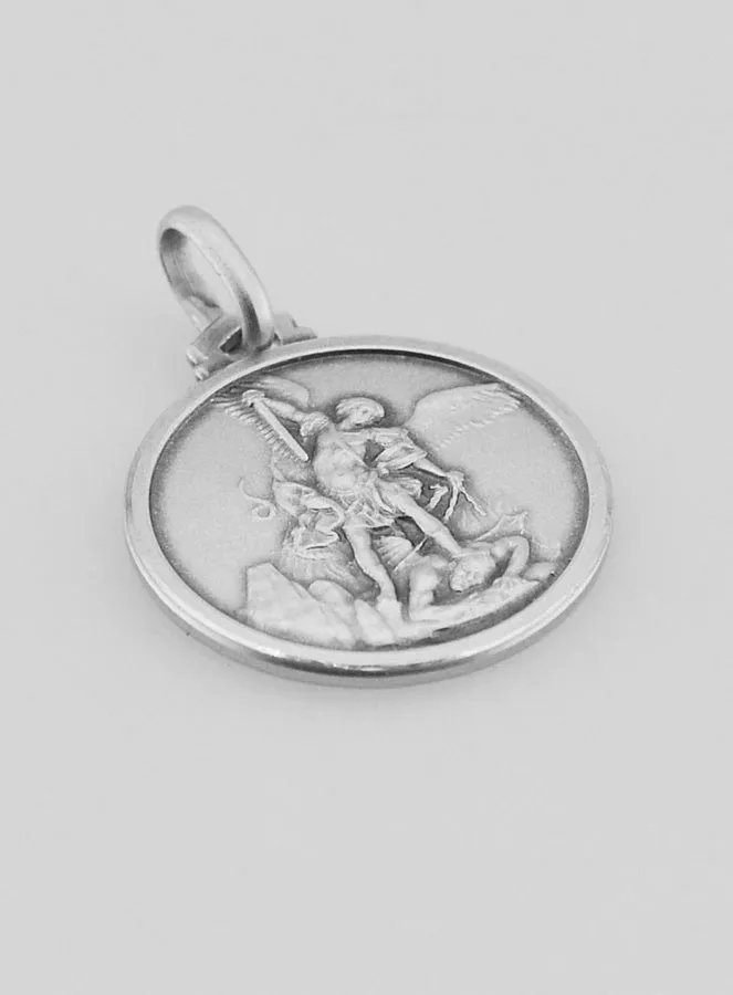 Saint Michael Solid Silver Baptism Medal (pic 3)