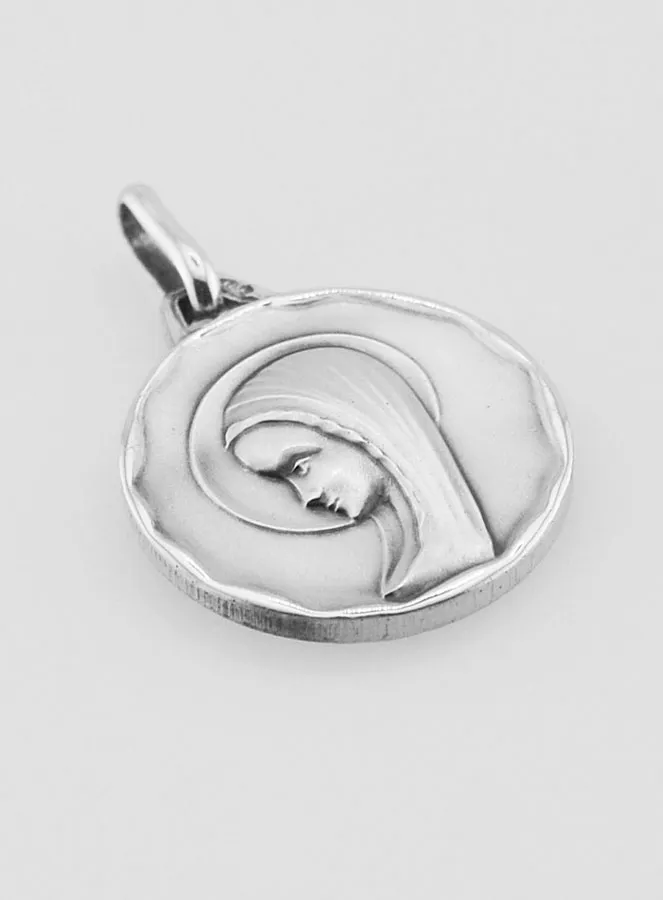 Virgin Mary with Veil Left Profile Baptism Silver Medal (pic 3)