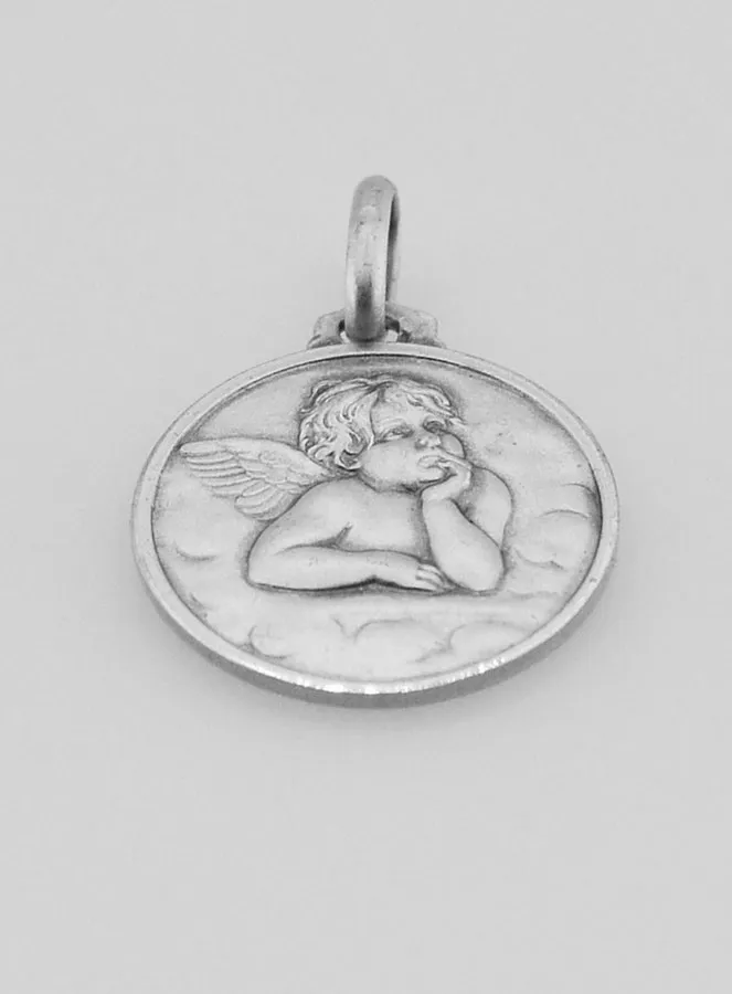 Guardian Angel 925 Solid Silver Baptism Medal (pic 2)