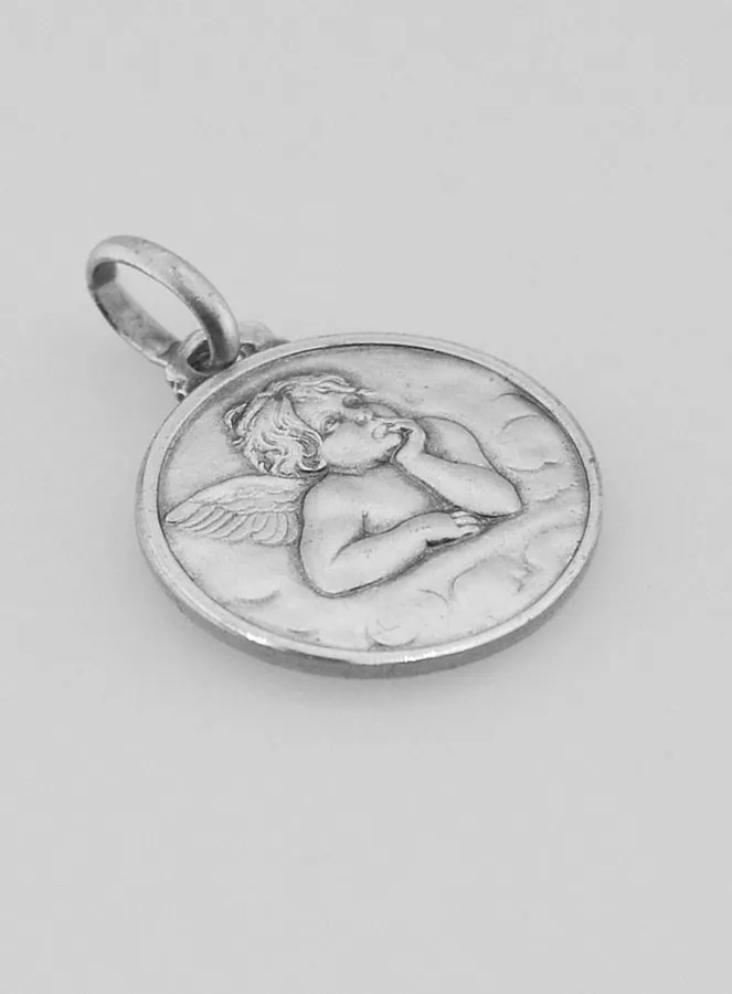 Guardian Angel 925 Solid Silver Baptism Medal (pic 3)