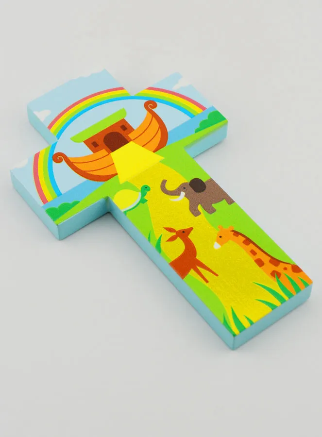 Noah's Ark Wood Cross - Baptism Gift (pic 3)