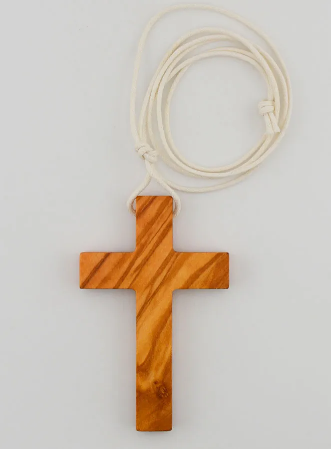 Olive Wood Communion Cross with White Cord (pic 4)