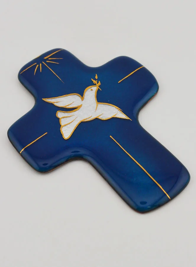Holy Spirit Lebanon Enamel Cross - Baptism Gift (pic 3)
