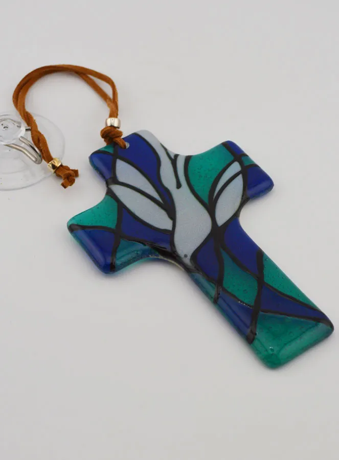 Holy Spirit Dove Glass Cross (pic 3)