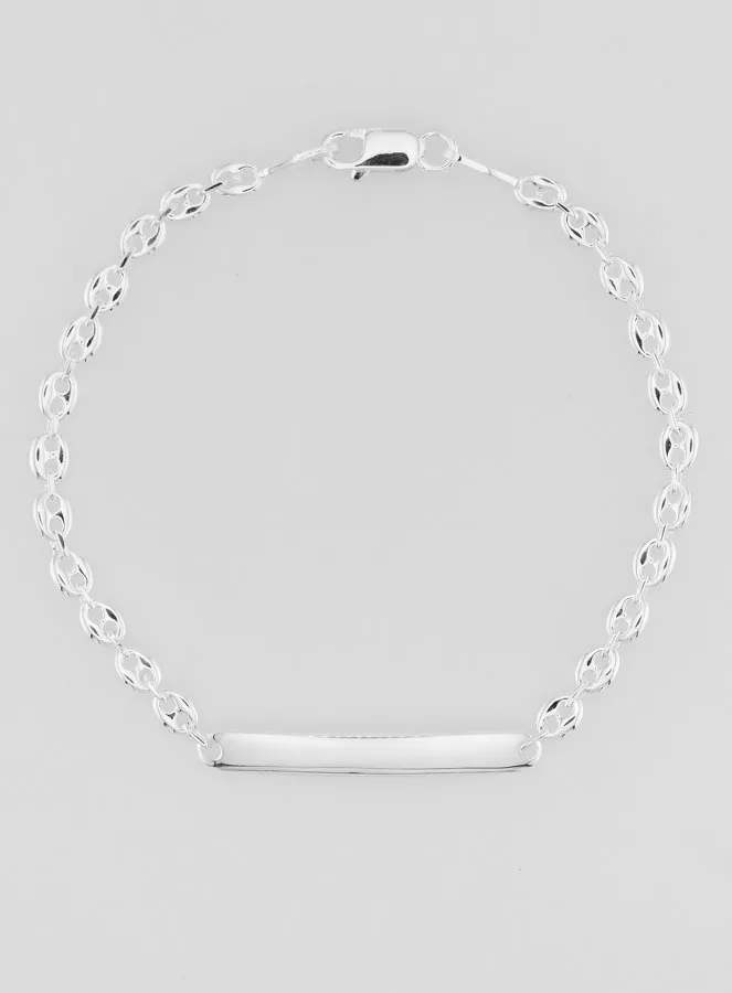 Silver Baptism Bracelet - Coffee Bean Mesh 4 mm (pic 2)