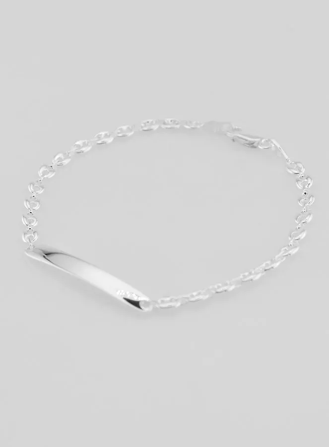 Silver Baptism Bracelet - Coffee Bean Mesh 4 mm (pic 3)