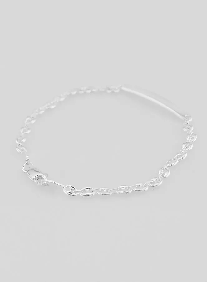 Silver Baptism Bracelet - Coffee Bean Mesh 4 mm (pic 4)