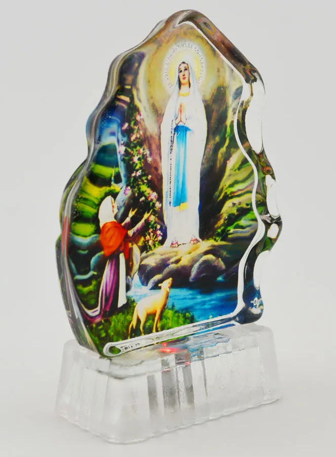 Our Lady of Lourdes Illuminated Glass Frame (pic 3)