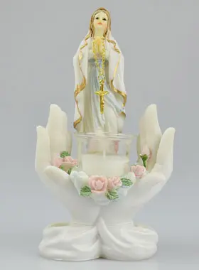 Our Lady of Lourdes Statue Candleholder (pic 1)