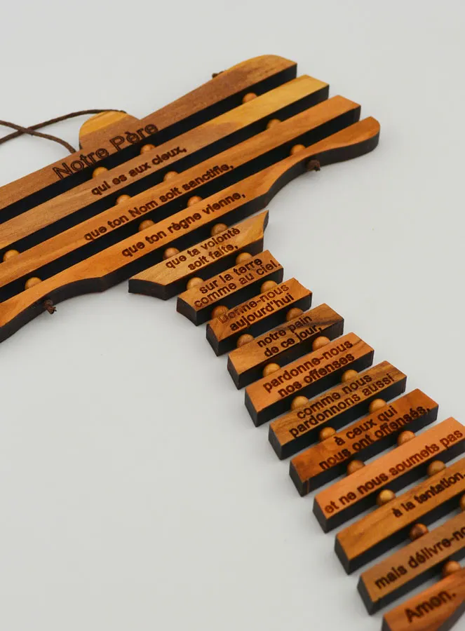 Olive Wood Tau Cross & the Lord's Prayer (pic 3)