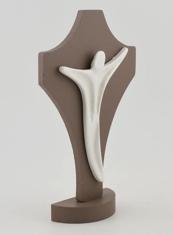 Modern Ceramic & Wood Crucifix (pic 3)