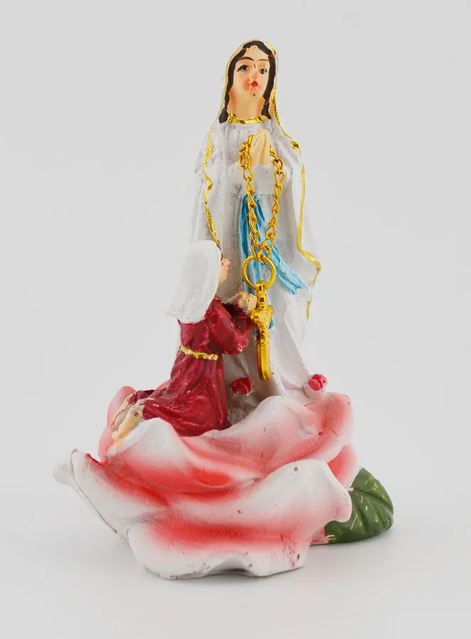 Our Lady of Lourdes & St. Bernadette Statue - 9 cm (pic 3)