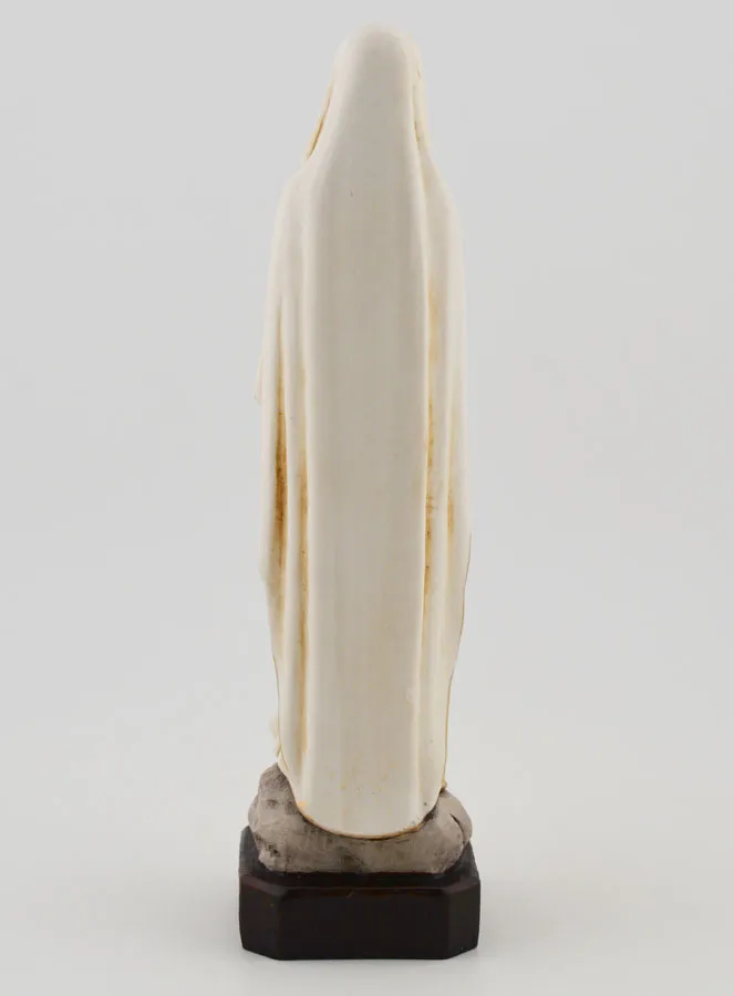 Virgin Mary of Lourdes Polychromed Statue on Base - 15 cm (pic 4)