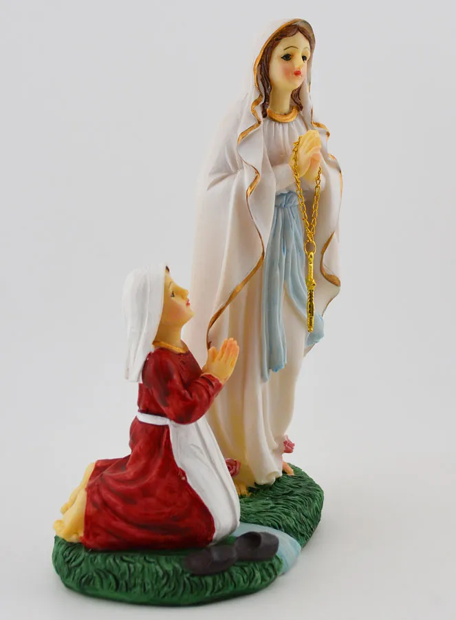 Virgin Mary of Lourdes & St. Bernadette Statue - 18 cm (pic 3)