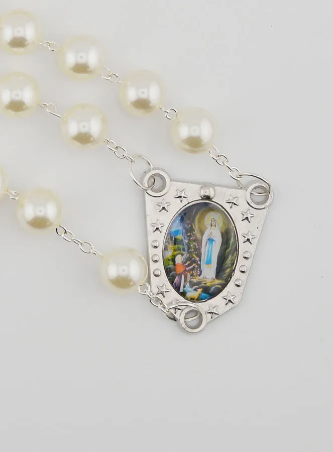 Large Rosary with Pearlescent Beads- 80cm (pic 4)