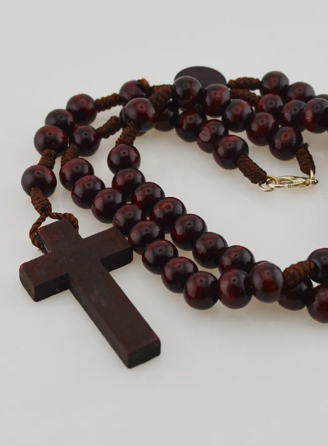 Wooden Rosary Necklace with String - 40cm (pic 4)