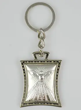 Holy Spirit Silver Metal Key Chain - 4 cm (pic 1)