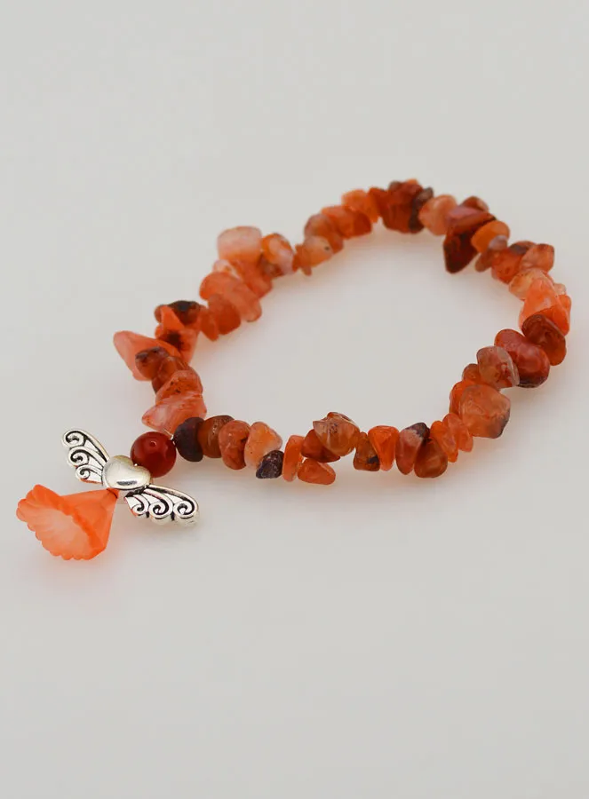 Guardian Angel Religious Bracelet - Coral Stone (pic 4)