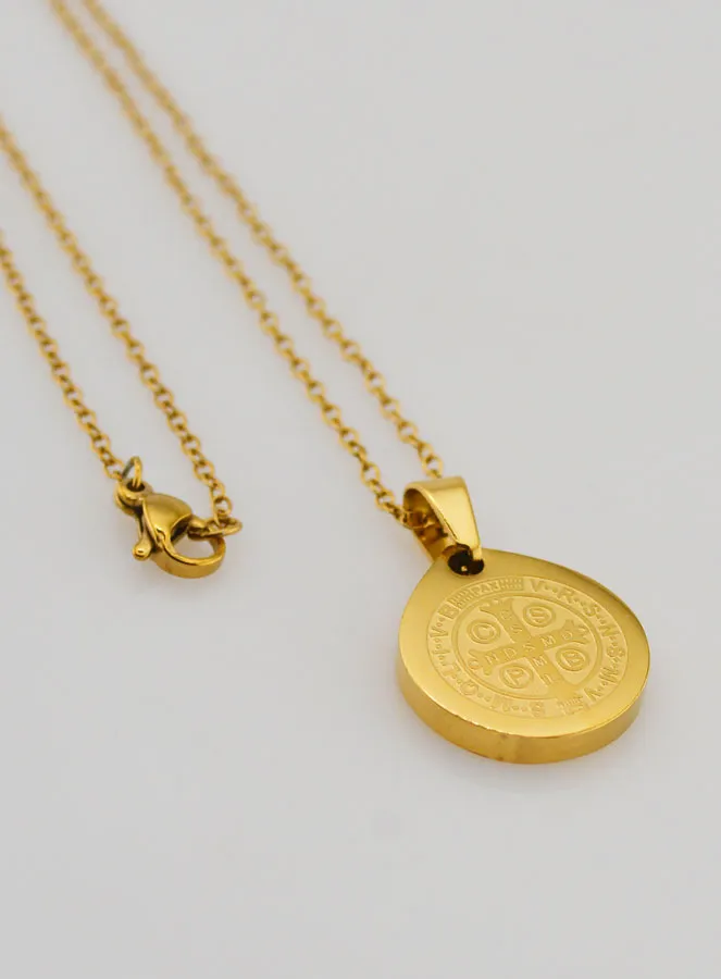 Saint Benedict Golden Medal + Chain (pic 3)