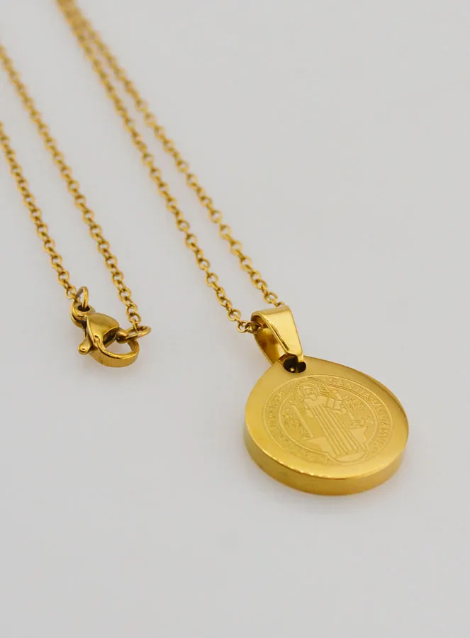 Saint Benedict Golden Medal + Chain (pic 4)