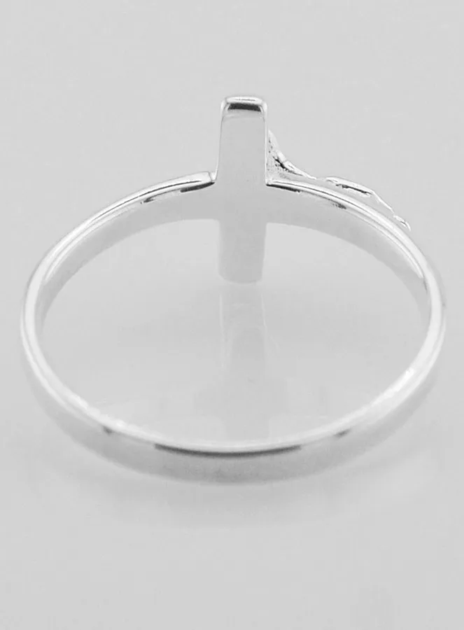 925 Silver Christ's Cross Ring - Size 60 (pic 4)