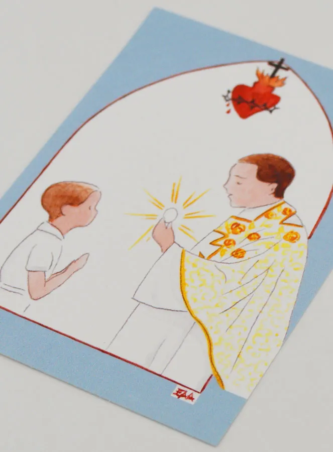 Communion Card - Boy, Priest & Jesus (pic 4)