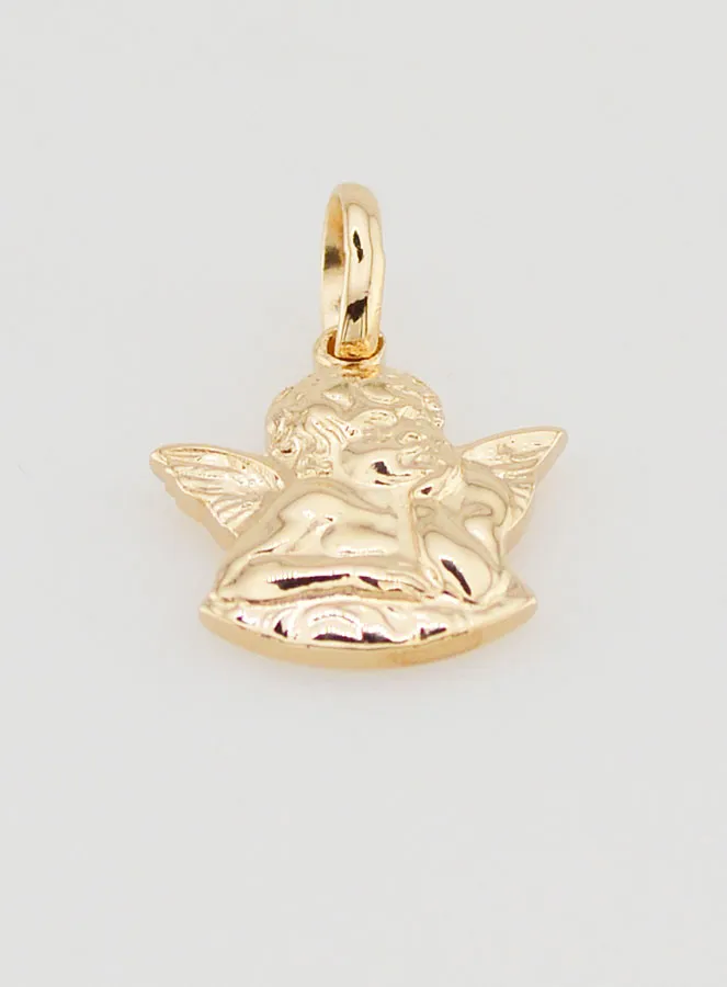 Gold Plated Guardian Angel Pendant - 14 mm (pic 2)