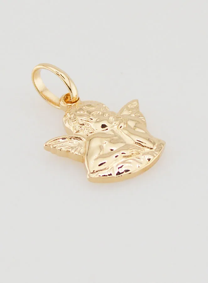 Gold Plated Guardian Angel Pendant - 14 mm (pic 3)